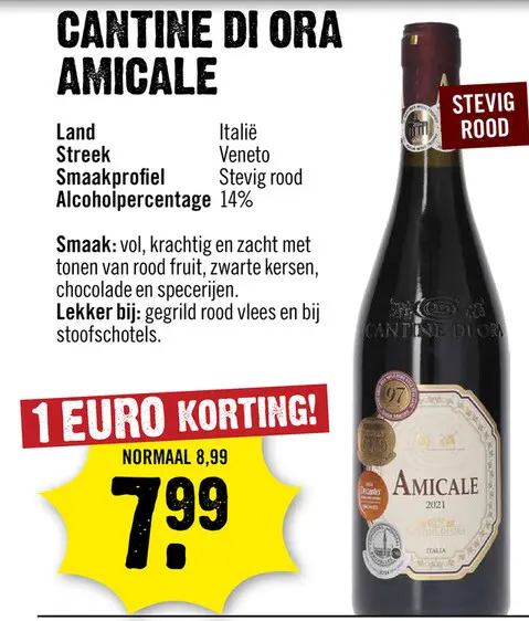Aanbieding: Amicale Cantine di Ora 75 cl