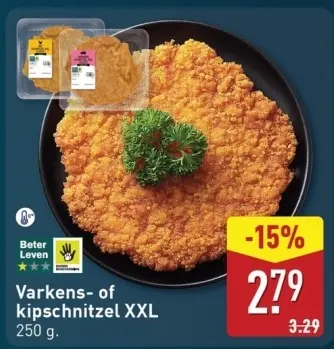 Aanbieding: Varkens- of kipschnitzel XXL