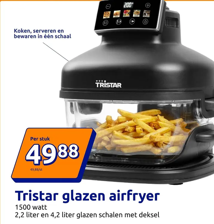 Aanbieding: Tristar glazen airfryer