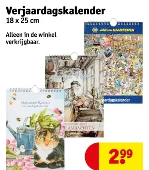 Aanbieding: Verjaardagskalender