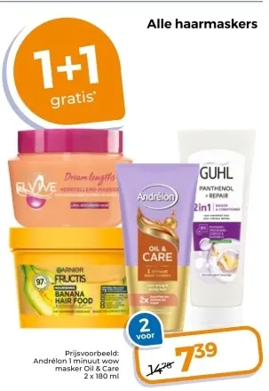 Aanbieding: Andrélon 1 minuut wow masker Oil & Care