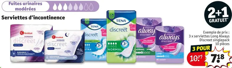 Offre: Serviettes d’incontinence