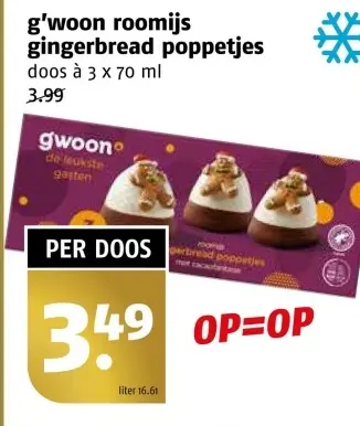 Aanbieding: roomijs gingerbread poppetjes