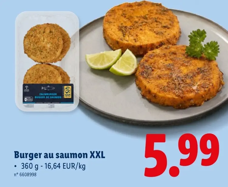 Offre: Burger au saumon XXL