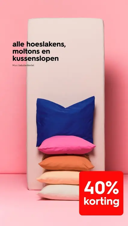 Aanbieding: Alle hoeslakens, moltons en kussenslopen