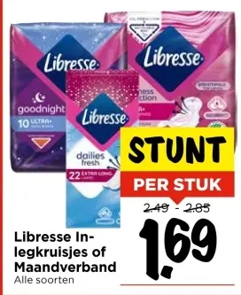 Aanbieding: Libresse In-legkruisjes of Maandverband