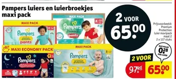 Aanbieding: Pampers luiers en luierbroekjes maxi pack