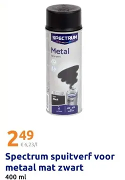 Aanbieding: Spectrum spuitverf voor metaal mat zwart