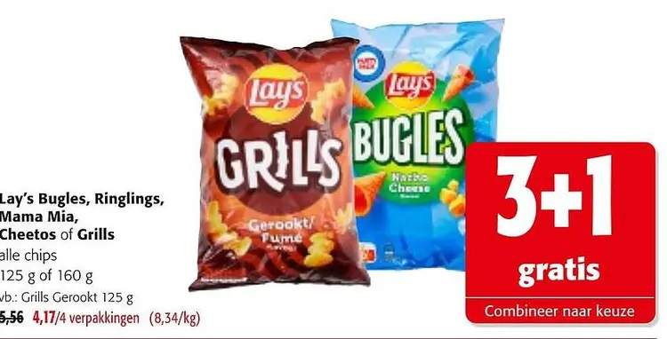 Promotie: Bugles, Ringlings, Mama Mia, Cheetos or Grill