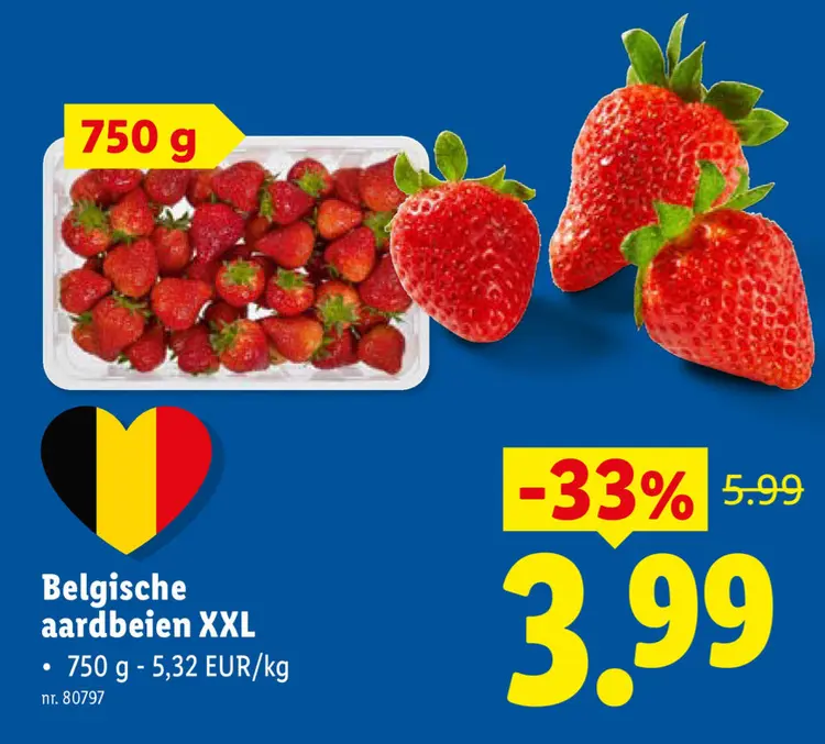 Promotie: Belgische aardbeien XXL