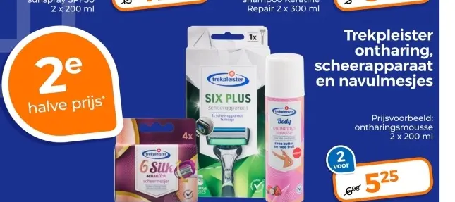 Aanbieding: Trekpleister ontharing, scheerapparaat en navulmesjes