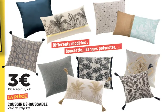 Offre: Coussin déhoussable