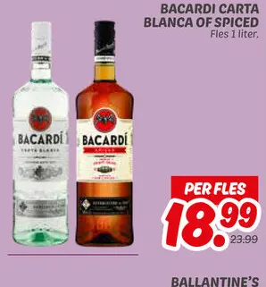 Aanbieding: Bacardi carta blanca of spiced