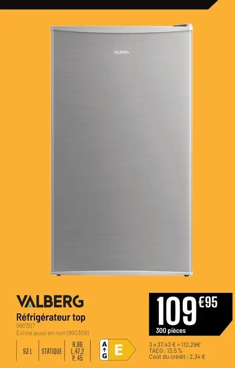 Offre: Réfrigérateur top