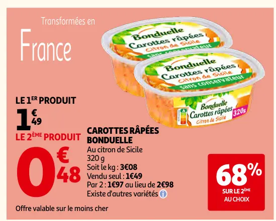 Offre: Carottes râpées