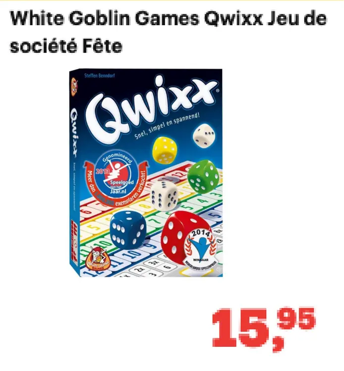 Offre: Qwixx Jeu de société Fête