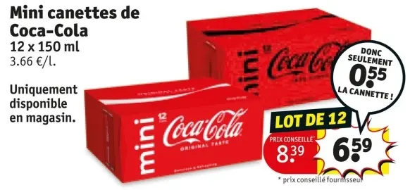 Offre: Mini canettes de cola