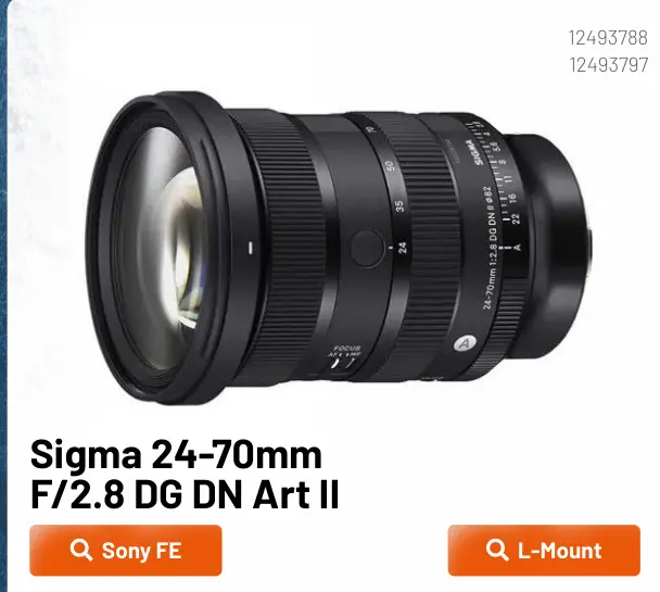 Aanbieding: Sigma 24-70mm F/2.8 DG DN Art II