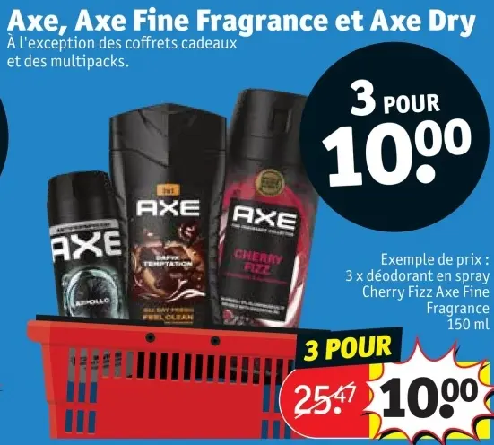 Offre: Axe, Axe Fine Fragrance et Axe Dry