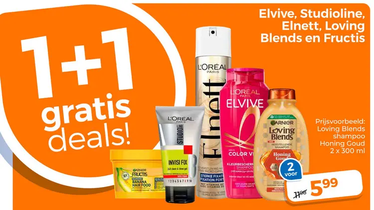 Aanbieding: Elvive, Studioline, Elnett, Loving Blends en Fructis