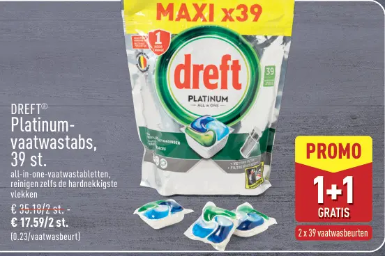 Promotie: Platinum-vaatwastabs