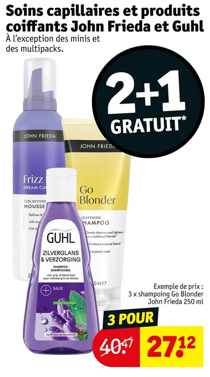 Offre: Soins capillaires et produits coiffants
