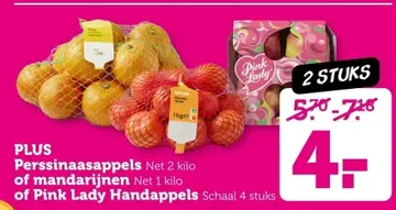 Aanbieding: Perssinaasappels of mandarijnen of Pink Lady