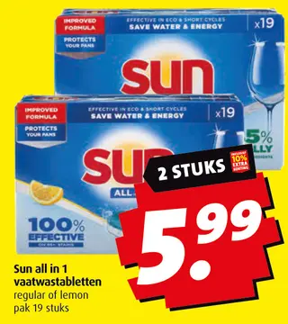 Aanbieding: Sun all in 1 vaatwastabletten