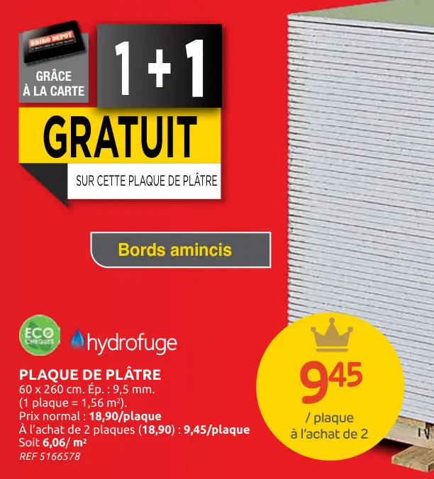 Offre: Plaque de plâtre