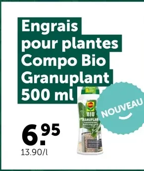 Offre: Engrais pour plantes Compo Bio Granuplant