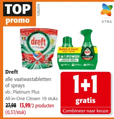 Promotie: alle vaatwastabletten of sprays