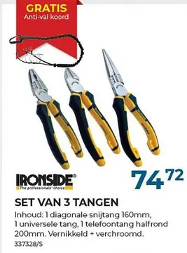 Aanbieding: SET VAN 3 TANGEN