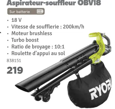 Offre: Aspirateur-souffleur OBV18