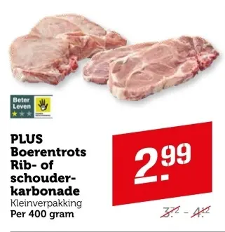 Aanbieding: PLUS Boerentrots Rib- of schouderkarbonade