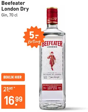 Aanbieding: Beefeater London Dry 70CL