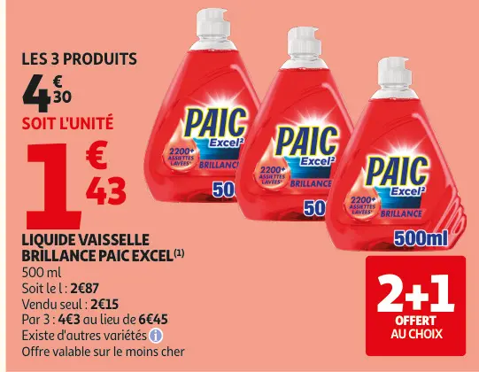 Promotie: Liquide vaisselle brillance PAIC excel