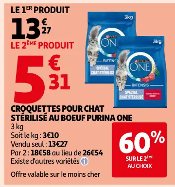 Offre: Croquettes pour chat stérilisé au boeuf