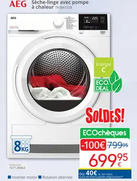 Offre: Sèche-linge avec pompe à chaleur