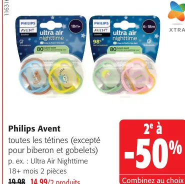 Offre: Tétines Ultra Air Nighttime