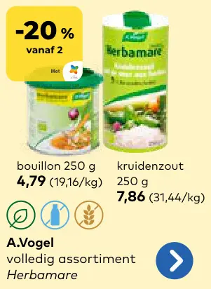 Promotie: A. Vogel, zoals: Bouillon of kruidenzout