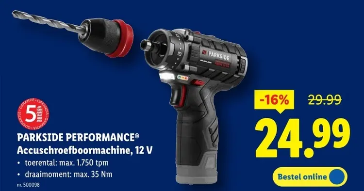 Promotie: Accuschroefboormachine