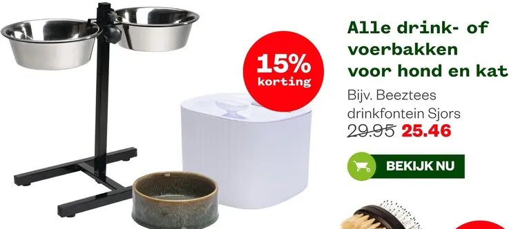 Aanbieding: Drink- of voerbakken voor hond en kat