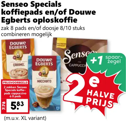 Aanbieding: Specials koffiepads en/of Douwe Egberts oploskoffie