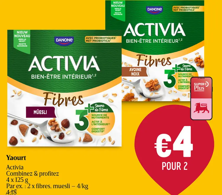 Offre: Yaourt Activia Fibres