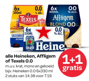 Aanbieding: alle Heineken, Affligem of Texels 0.0