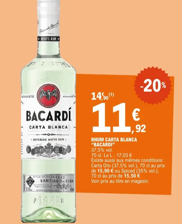 Offre: Rhum carta blanca