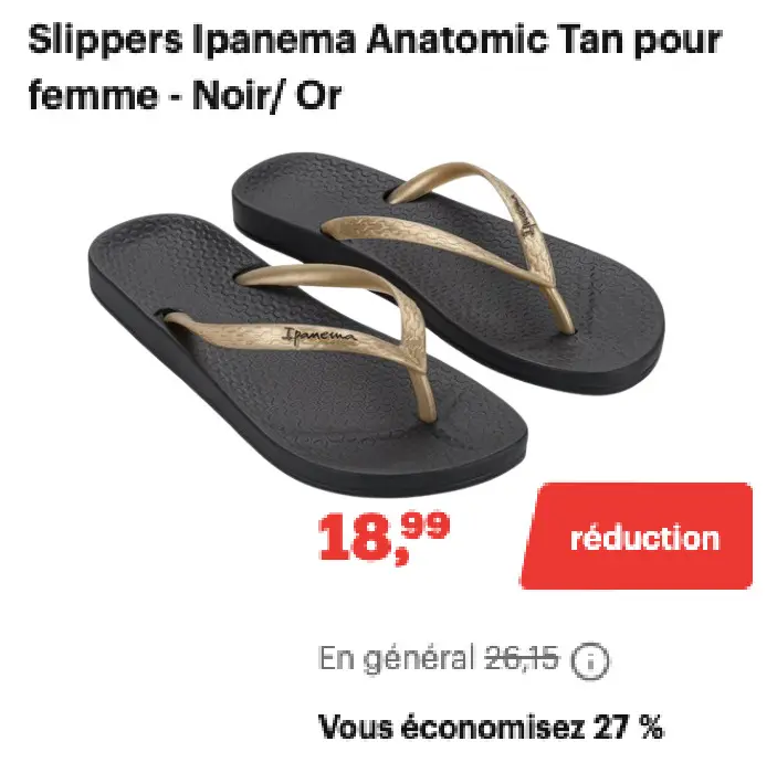 Offre: Slippers Ipanema Anatomic Tan pour femme - No