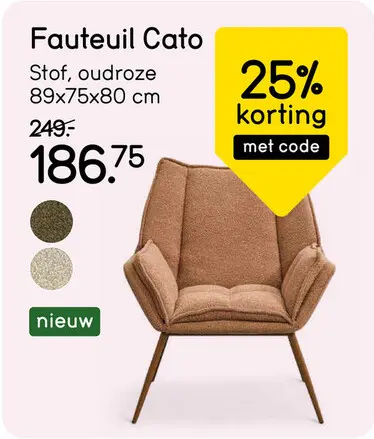 Aanbieding: Fauteuil Cato - oudroze