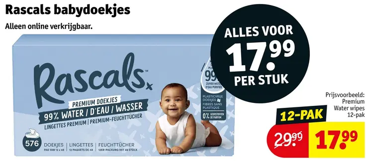 Aanbieding: Rascals babydoekjes