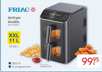 Offre: Airfryer double AIF 8100ST
